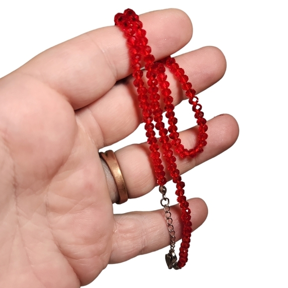 LA Hearts Red Beaded Necklace Set - Picture 5 of 9